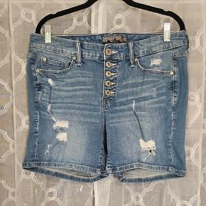Torrid Medium Plus Size Distressed Button-Fly Denim Shorts - Size 10